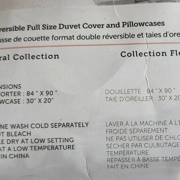 NEW South Shore Floral Collection Full/Double Duvet Set Sells $199.99 - Picture 4 of 4